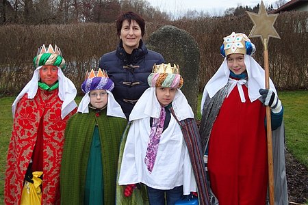 Gruppe Limbach I: Lukas, Benedikt und Julia Holzmüller, Viktoria Oberbauer und Begleitperson Roswitha Oberbauer