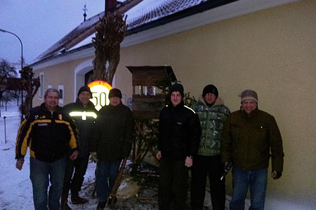 Bei sehr kaltem Wetter, im Februar, beim Jagdleiter Franz Karlinger