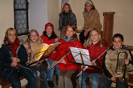 eine Gruppe von Musikschulkindern sorgte für die musikalische Umrahmung