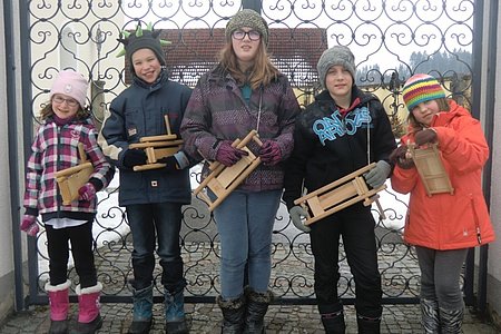 Die Ratscher aus Walterschlag und Sallingstadt: Marie und Paul Scheidl, Theresa und Maximilian Maierhofer sowie Anna Kraft