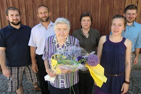 Frau Dorr mit ihrer Familie