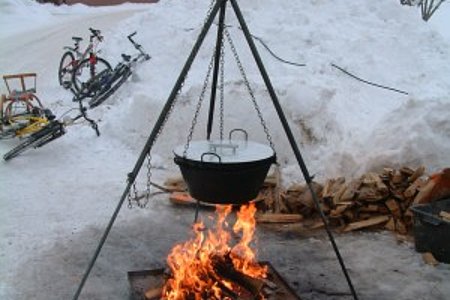 Gertis Würstl wurden im Kessel gewärmt