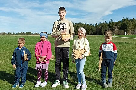 In Walterschlag waren die Ratscherkinder Aaron Schleser, Luisa Boden, Felix Scheidl, Laura Boden und Elias Boden.