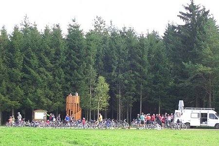 Die Oase wird von vielen besucht: Hier eine Radlergruppe aus Großglobnitz mit über 80 Teilnehmer